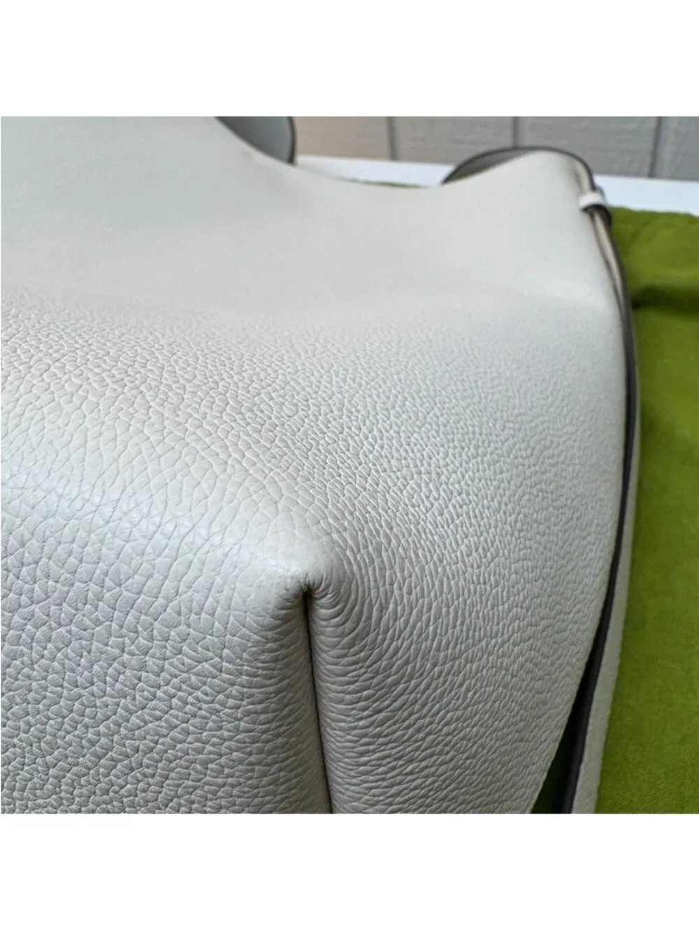 New Tory Burch Romy Pebbled Leather Large Cream White Hobo Boho Bag Purse $495